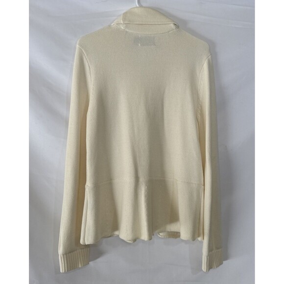Ralph Lauren Ivory Knit Sweater American Living Shawl Collar Knit Size L Button - Picture 2 of 14